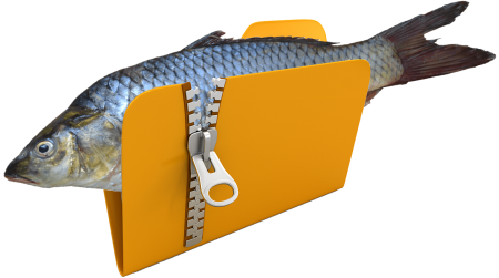 picture of a fish in a zip folder icon